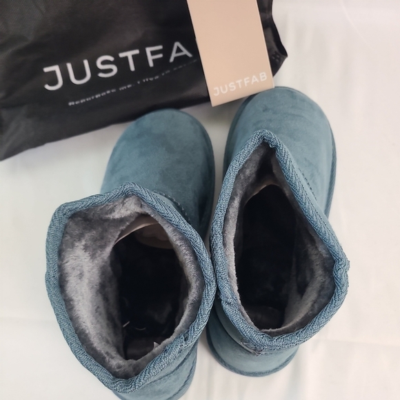 NEW JUST FAB GOBLIN BLUE LYNN SHERPA LINED ANKLE BOOT WOMENS - SIZE 6  CUTE! NWT - Picture 2 of 5